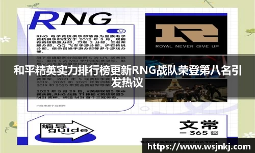 和平精英实力排行榜更新RNG战队荣登第八名引发热议